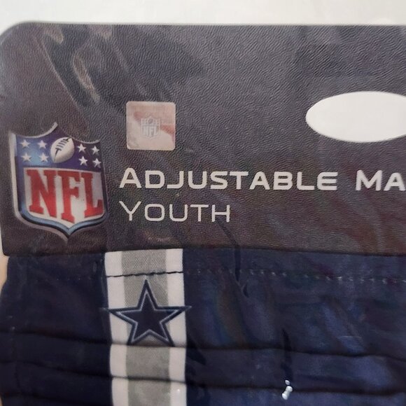 Foco NFL Dallas Cowboys Adjustable Poly Cotton Youth Mask 2pk Different Patterns - Picture 5 of 16